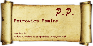 Petrovics Pamina névjegykártya